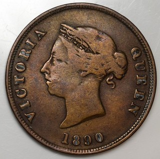 Moneda Chipre 1/2 Piastre 1890 Victoria