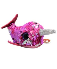 Teeny Tys - Nelly the Narwhal, Flippable Sequins, MWMT Stuffed Animal Toy