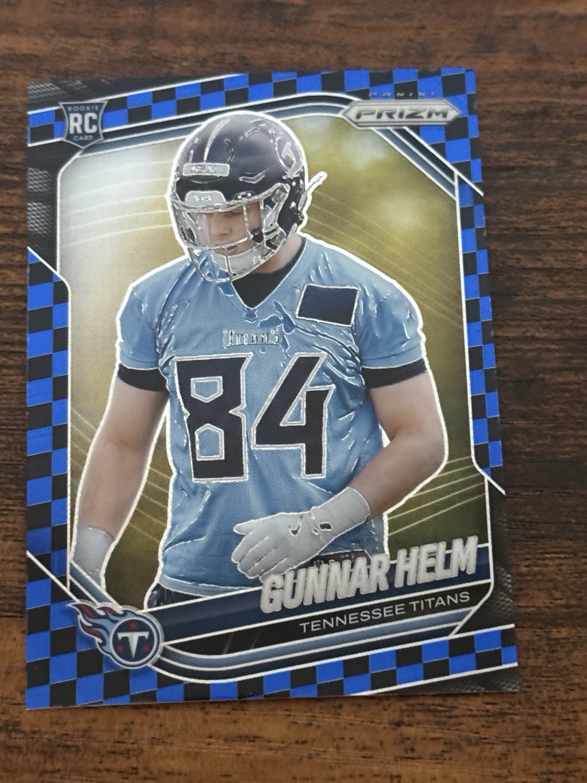 GUNNAR HELM Black & Blue Checkerboard ROOKIE! 2025 PANINI PRIZM #359 Rookie Rc