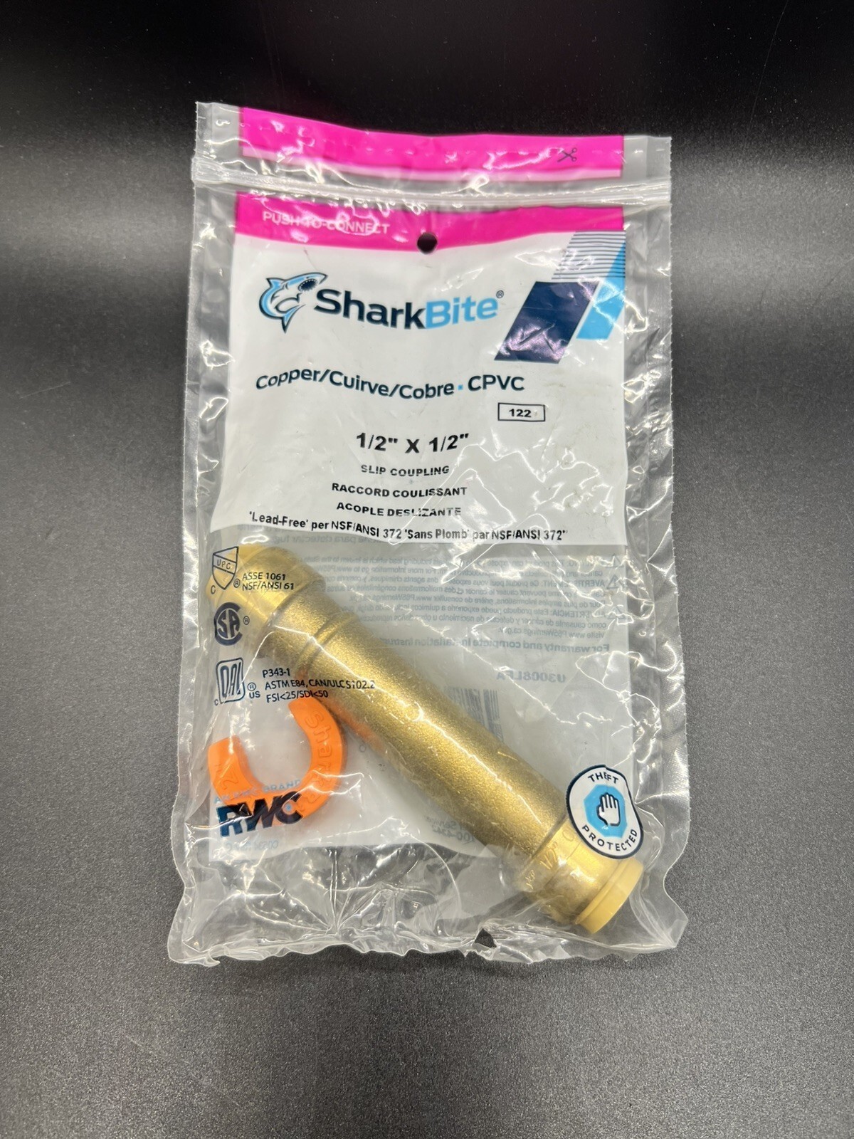 SharkBite Slip Coupling 1/2" - Push-to-Connect Plumbing Fitting New In Bag!
