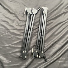 Pair of Adjustable Black Metal Foldable Microphone Boom Arm Mounts for Mic Setup