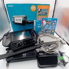 Nintendo Wii U 32GB Black Console Boxed Japanese Version Super Mario Bro Tested