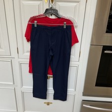 Under Armour Boys Size Medium Blue Golf Pants And Red Tee Shirt New With Tags