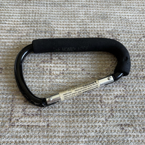 The Mommy Hook Stroller Hook Black Silver for Infant Toddler Bags Carabiner