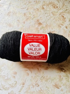 Color #14 Black 364 Yards Craftsmart Value Yarn 7 Oz  Crochet Acrylic Medium-4