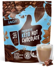FlavCity Prebiotic Keto Hot Chocolate Mix - Vegan, Sugar & Dairy-Free Hot Chocol