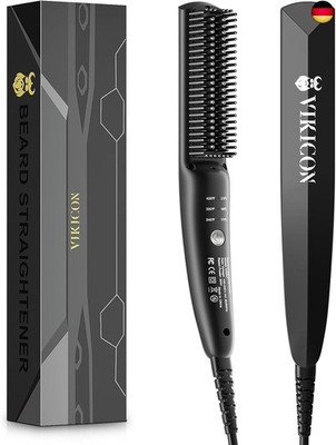 VIKICON Beard Straightener for Men, Mini Electric Beard Straightener, 30s Quick