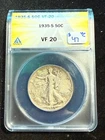 1935 S WALKING LIBERTY HALF DOLLAR ANACS VF 20 463