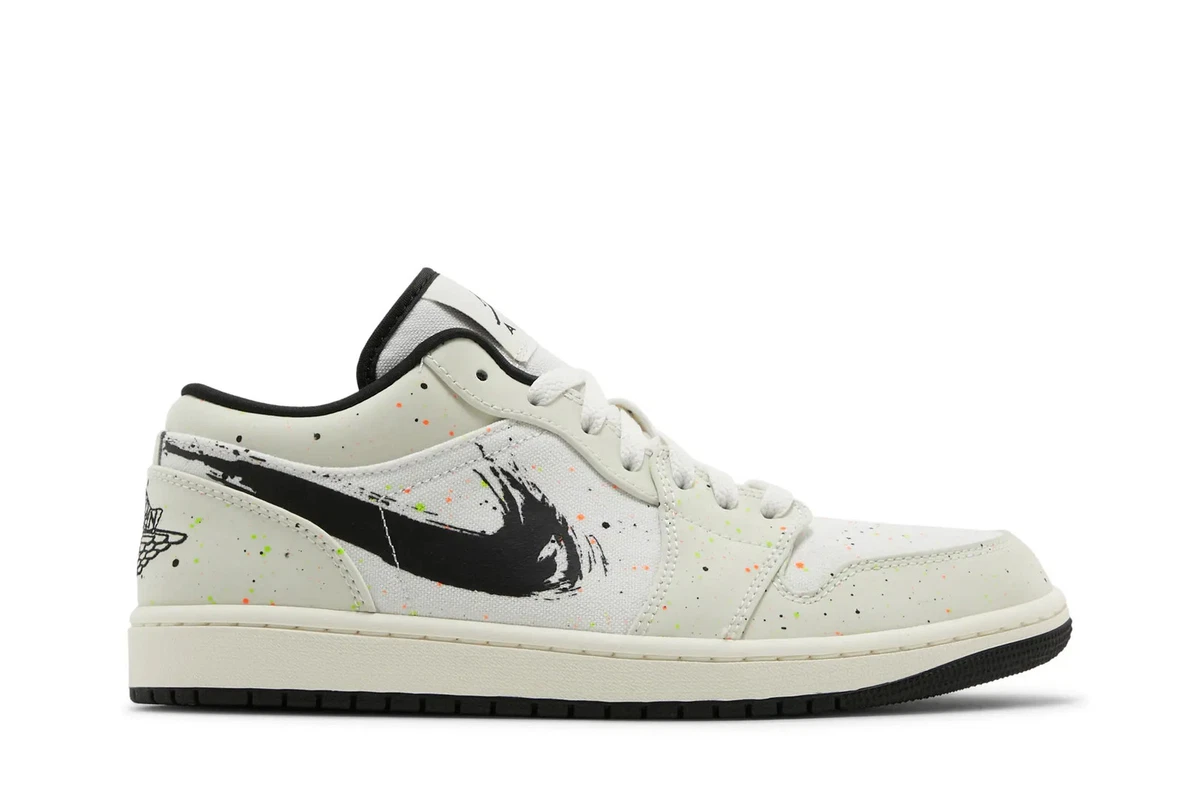 Jordan 1 Low Brushstroke Swoosh - Paint Splatter for Sale  display picture 1