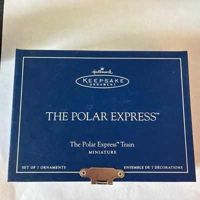 2005 Hallmark  Ornament The Polar Express Train Miniature Set of 7--616-116