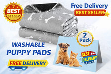 Washable Pee Pads for Dogs, 2Pack Reusable Puppy Pads, Fast Absorbent Dog Pee Pa