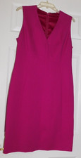 Elie Tahari Women's Sleeveless Lined Sheath Pencil V-neck Dress Size 10??? Pink