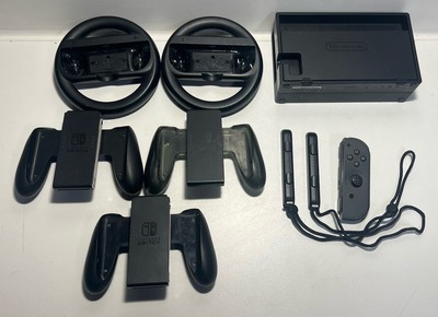 Nintendo Switch Accessories Bundle   Dock, Joy-Con Grip, Wheels   Untested