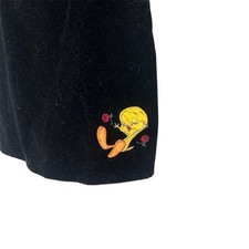 90s Tweety Bird Dress Girls 10/12 Y2K Looney Tunes VTG Jumper Velour Whimsical