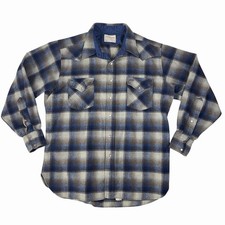 Vintage Pendleton Western Shirt Mens XL Virgin Wool Pearl Snap Plaid USA Made