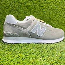 New Balance 574 Mens Size 8 Gray White Athletic Running Walking Shoes Sneakers
