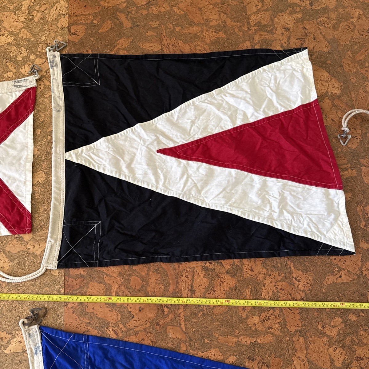 トットナム　フラッグ　旗　CL 6 Vintage Cotton Navy Signal Flag Lot Nautical Ship Naval Maritime