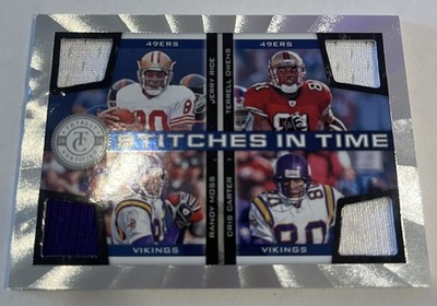 2011 TOTALLY CERTIFIED JERRY RICE RANDY MOSS CARTER OWENS PATCH JERSEY QUAD /199