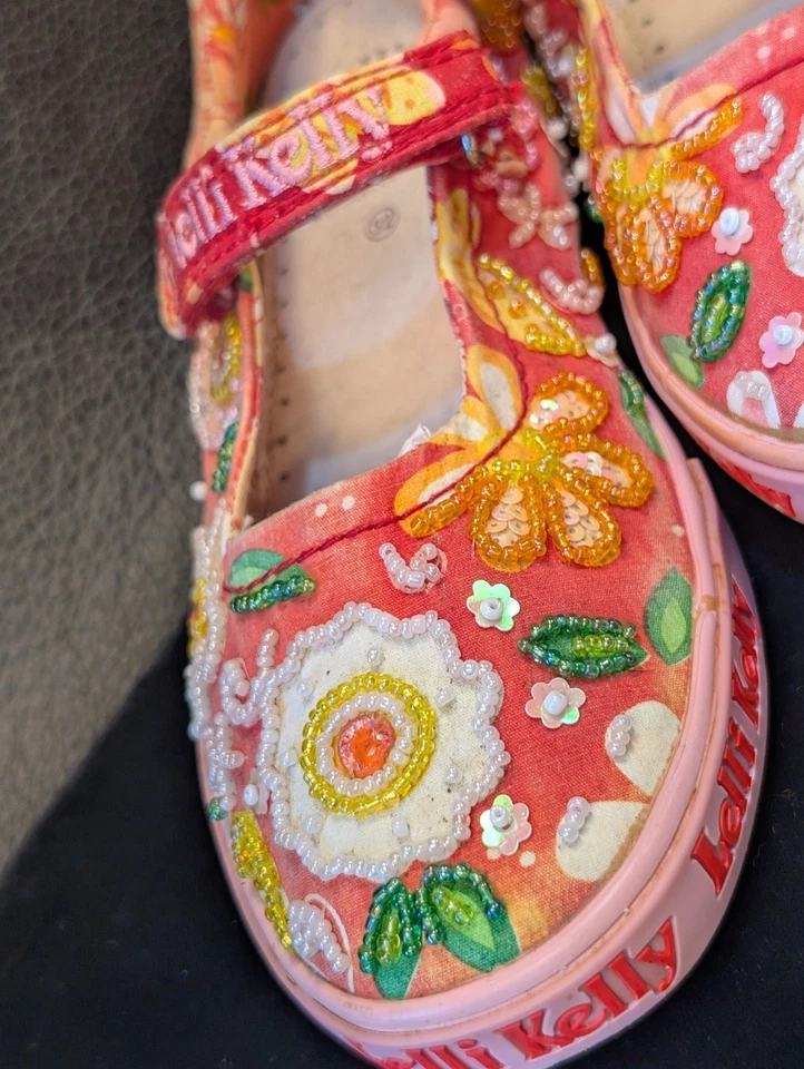 Zapatos de Moda Lelli Kelly Mary Jane Niñas Talla 32 Rosa Floral Foto 3 de 4