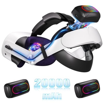 20000mAh Battery Head Strap Compatible with Meta/Oculus Quest 3 & 3S   Includ...