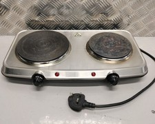 Russell Hobbs 2-Plate Portable Mini Hot Stainless Steel Hob Silver USED