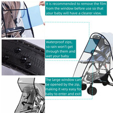 Stroller rain Cover, Baby Stroller rain Cover Universal Stroller Weather Shie...