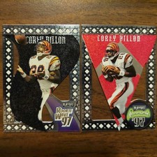 Corey Dillon BENGALS 1997 Playoff Pennants ROOKIE WAVE Die-Cut RED BLACK Felt RC