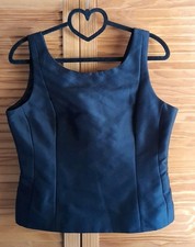 Phase Eight Ladies Black Taffeta Sleeveless Top Size 12 NWT