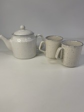 2x Teebecher + Teekanne  Set Vintage Tee Set Made in England Keramik Konfetti