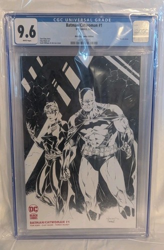 Batman Catwoman #1 Lee black and white Inks sketch Variant cgc 9.6