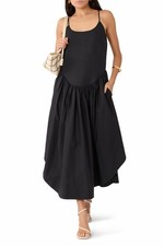 Citizens of Humanity Ari Drop-Waist Asymmetrical Dress Women's XS Black Buttoned