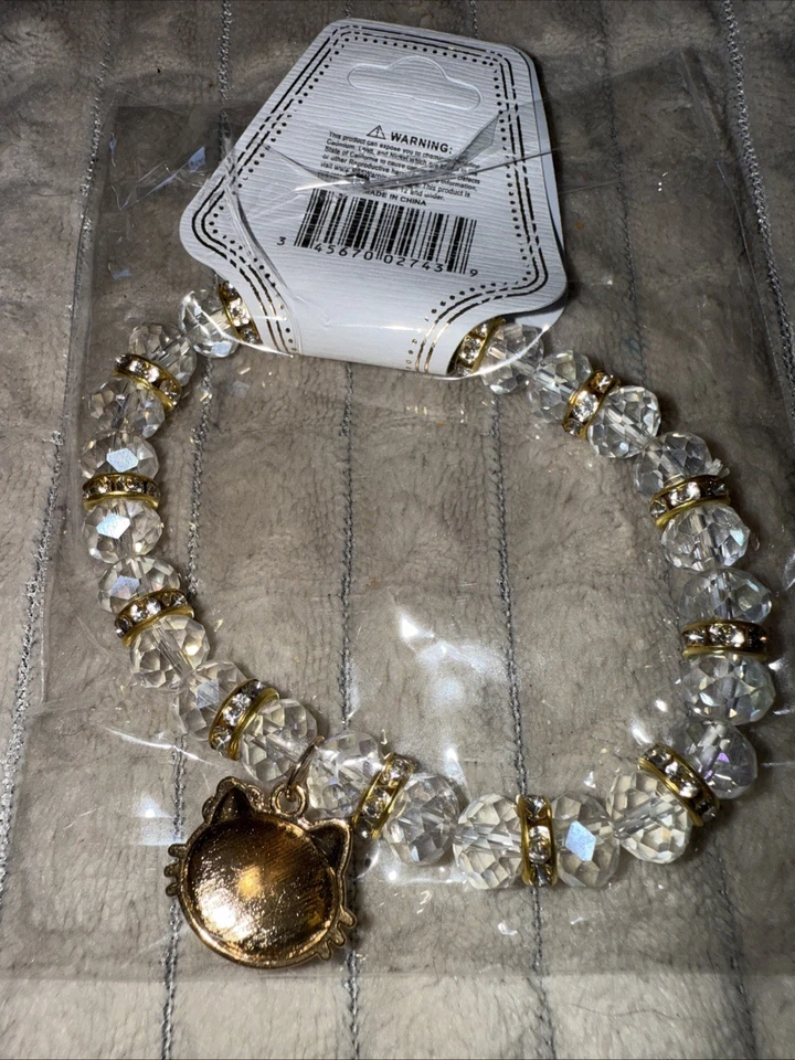 Nuevas cuentas de cristal blanco/dorado de Hello Kitty de moda Foto 4 de 4