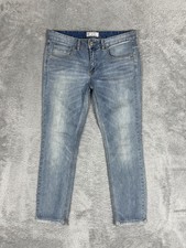 Free People Jeans Women 30 Blue Light Wash Skinny Stretch Ankle 5 Pocket Zip Fly
