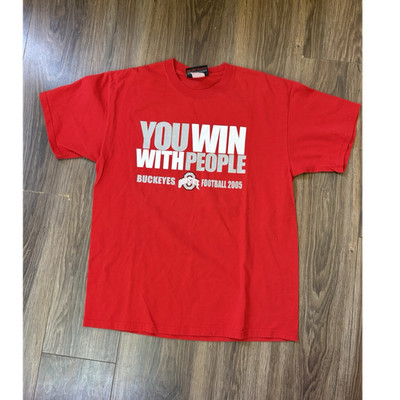 Official Team Shop Ohio State Buckeyes Red 2005 Shirt ''You Win With People''