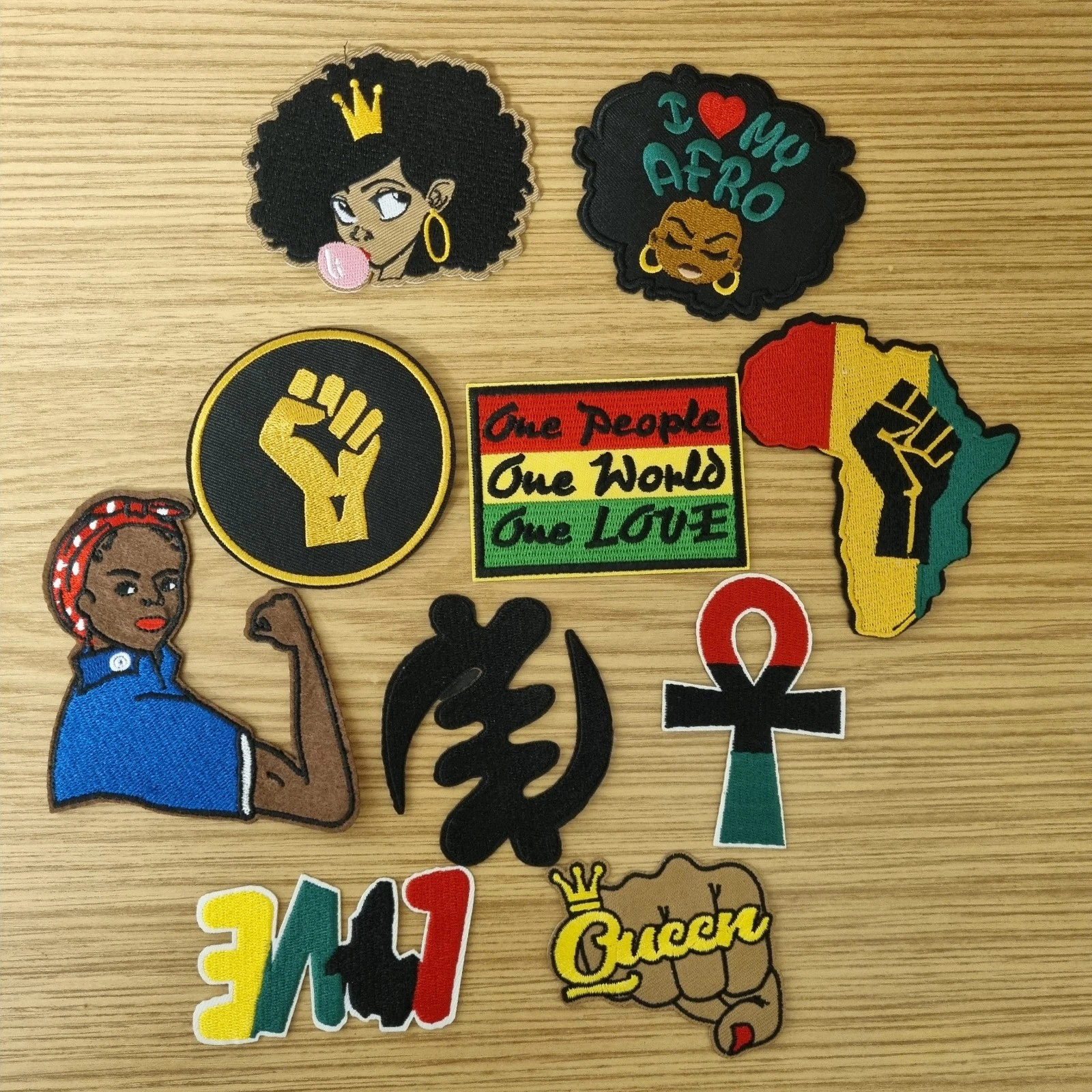 Black Lives Matter BLM Africa Embroidered Patch Patches Bundle