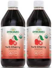 2 PACK - Dynamic Health Organic Tart Cherry Juice Concentrate 16 fl oz glass 