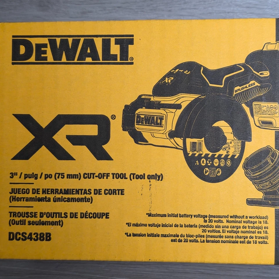 DEWALT 20V XR Brushless Lithium-Ion Cordless 3" Cut-Off Bare Tool Only DCS438B - Image 3 of 4