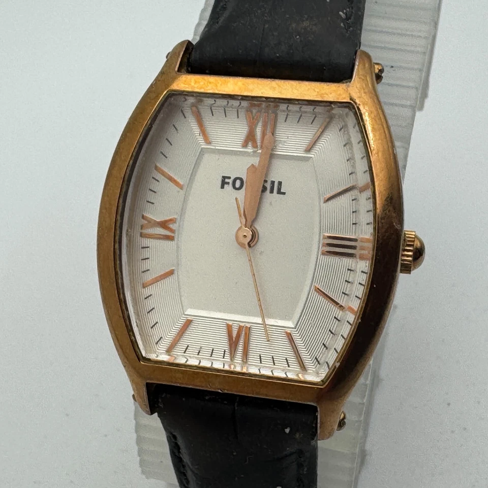 Reloj Cuarzo Fossil Vintage ES3121 Mujer 50m Tono Oro Rosa Cuero Batería Nueva Foto 2 de 4