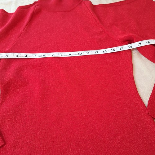 NWT International Concept Dress Womans Red Sparkle Cold Shoulder Knit Bodycon - Picture 12 of 22
