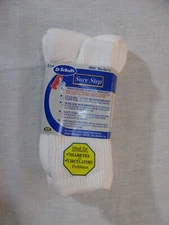 NWT 2 Pair Dr Scholl's Sure Step Men's Diabetic Socks, Shoe Size 7-12, White rr
