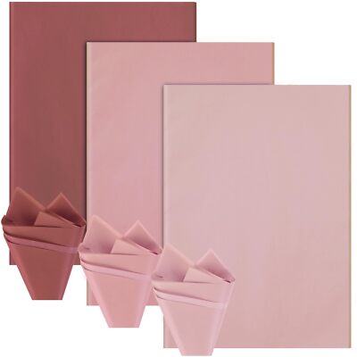 90 Sheets Dusty Pink Gift Tissue Paper 14'' x 20'' Gradient Charcoal Wedding