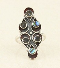 Sterling Silver Abalone Ring Size 7 1/2