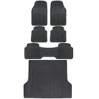 Complete Set All Weather Rugged Rubber Mats ( 1st, 2nd, 3rd Row & Cargo ) Black
