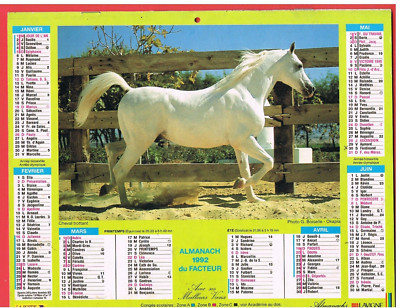 POSTKALENDER - 1992 - TRABPFERD - PFERDE AUF DER WIESE - RHONE