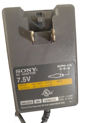 Genuine Sony Play Station PS1 Power Adapter SCPH-113 OEM Gray 6ft