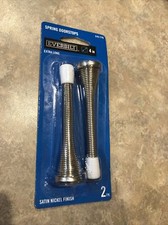 EVERBILT Extra Long Spring Doorstops 4in Satin Nickel Finish 2-Pack