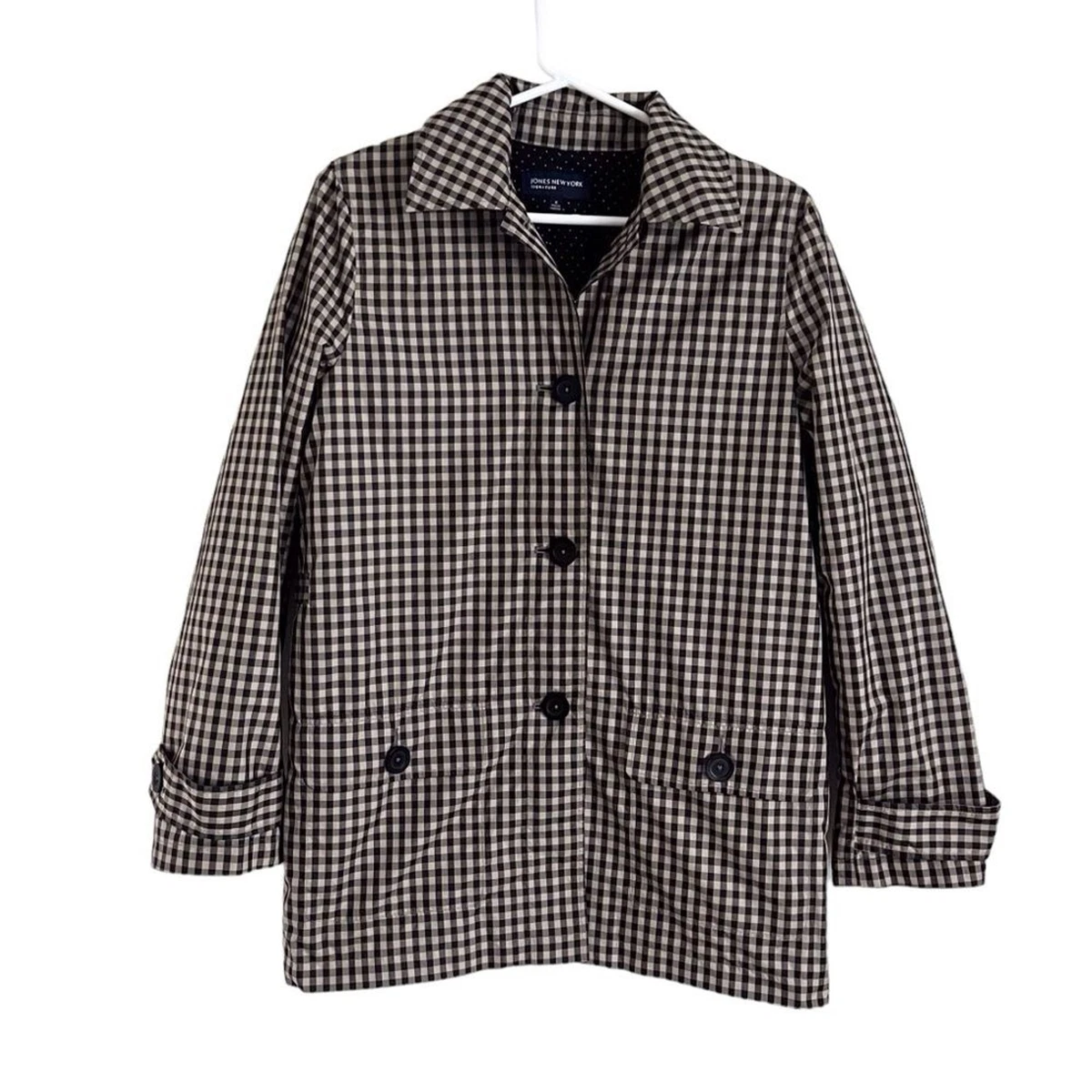 Manteau/veste Jones New York Grand Plaid Vert - Taille L Juniors, Neuf Avec étiquettes, Style Casual