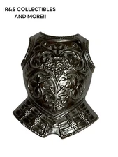 A VINTAGE SMALL CUIRASS BODY ARMOR BREAST PLATE 4” X 3.25” INCHES