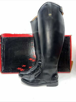 Bottes D'équitation Anglaises EQUISTAR Pour Femme - Noires, Cuir, Taille 8.5, Neuves