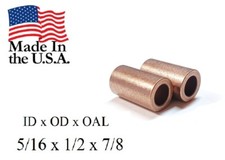 2pc, 5/16 x 1/2 x 7/8 Bronze Bushing, AMERICAN BRONZE, Made In USA